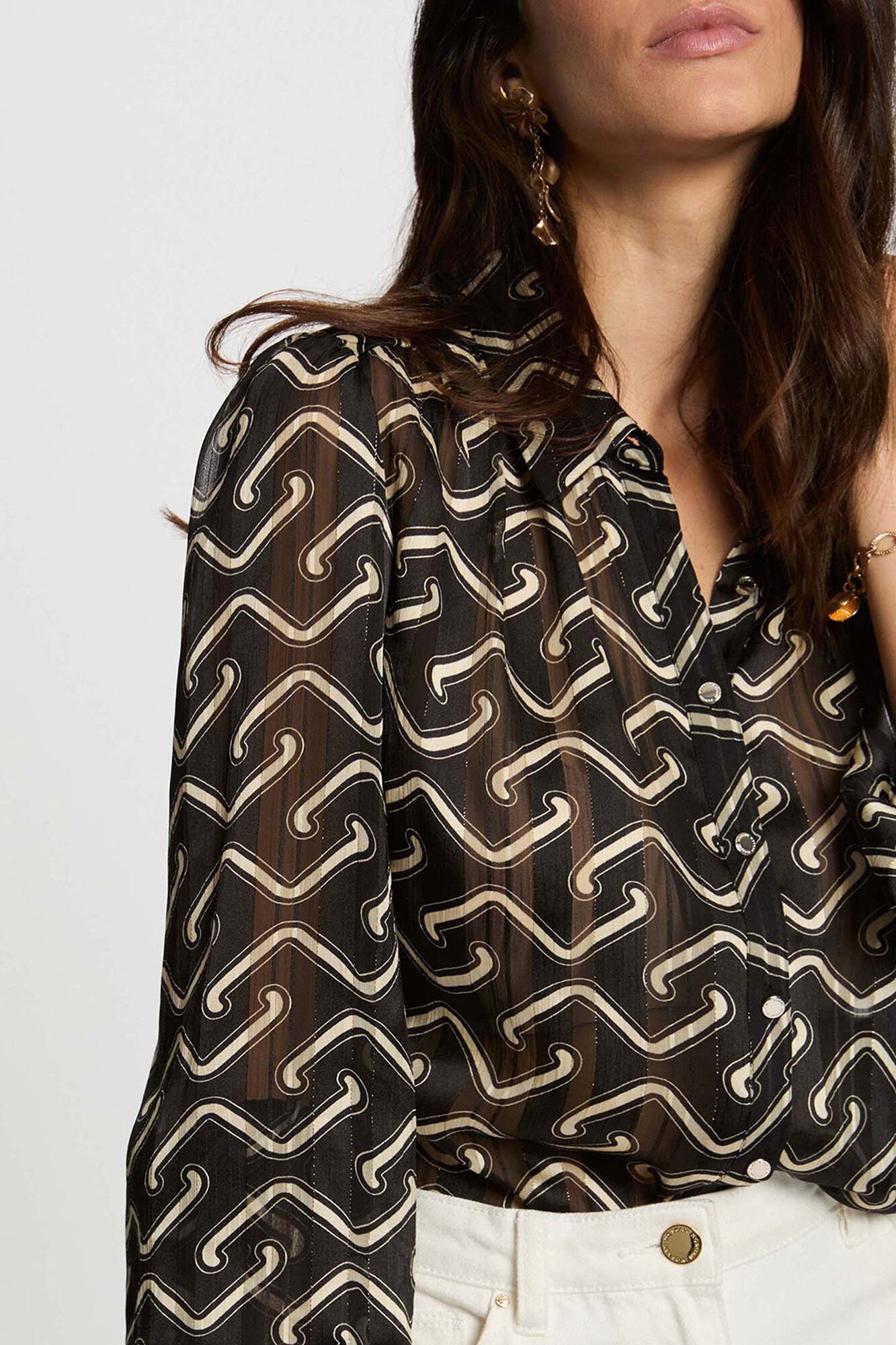 Morgan Camisa de chiffon estampada