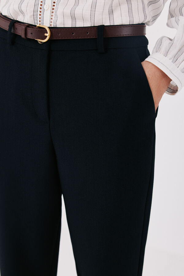 Cortefiel Women's tailored trousers with belt Black