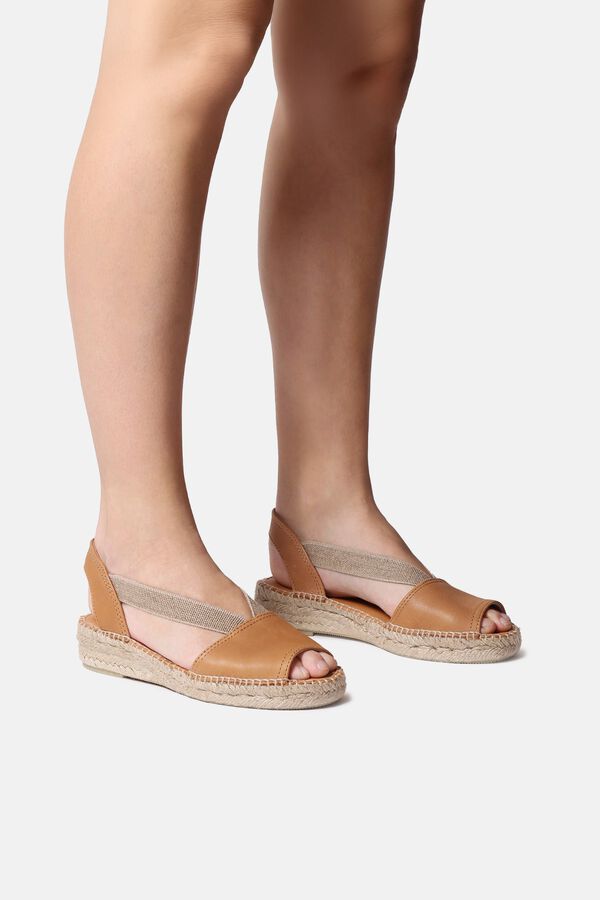 Toni Pons Leather low wedge espadrille Brown