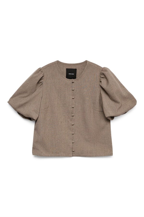 Vero Moda Top com manga manga Castanho