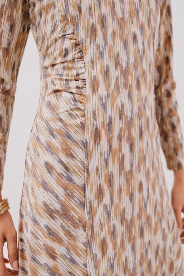 Cortefiel Printed gathered dress Multicolour