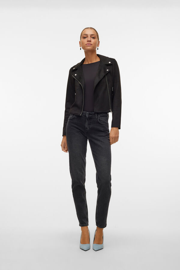 Vero Moda Cazadora de ante con tachuelas Negro