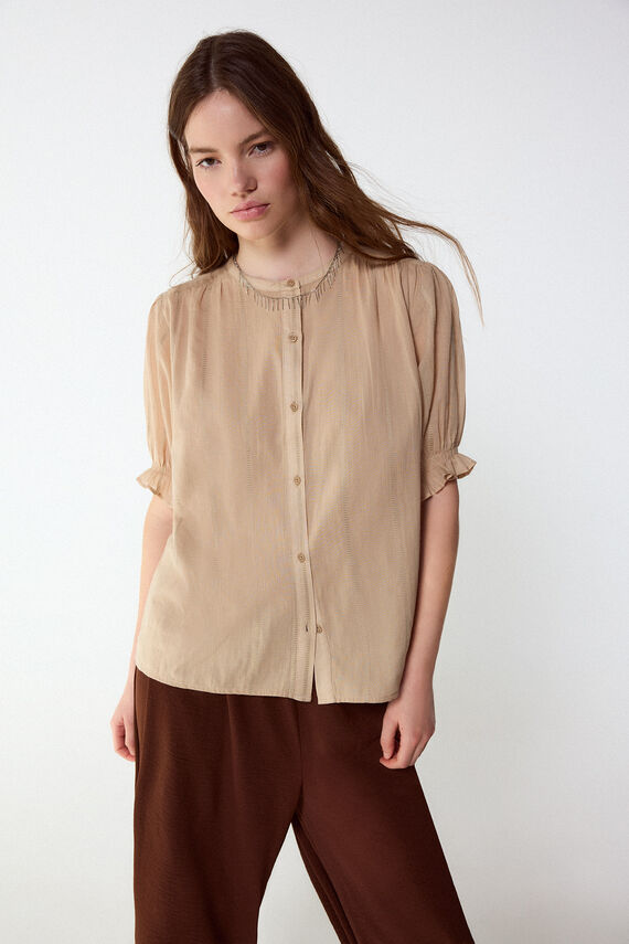 Blusa dobby fluido