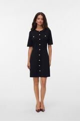 Vero Moda Vestido curto de malha com botões dourados Preto