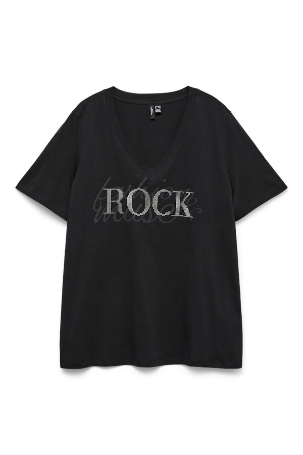 Vero Moda Curve T-shirt de manga curta tamanho grande Preto