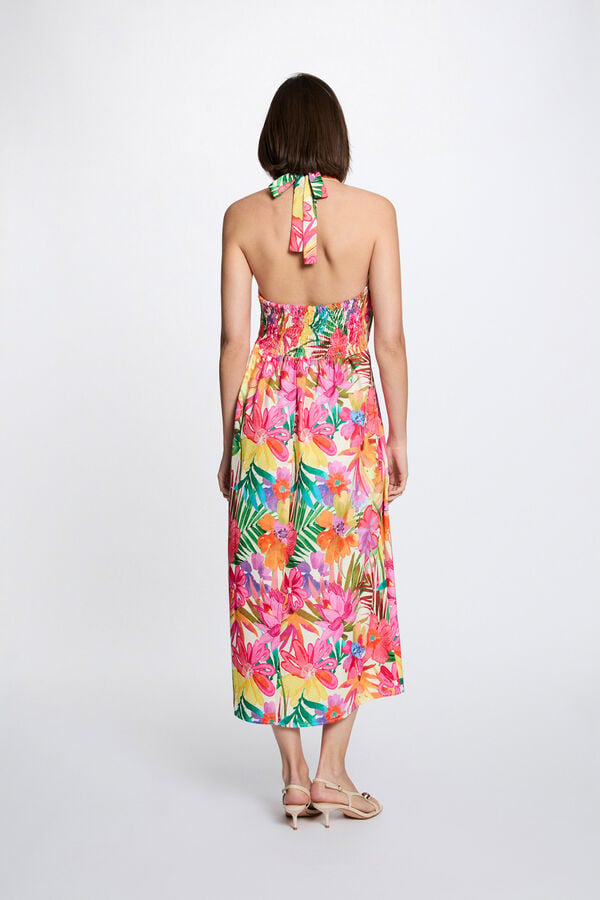 Morgan Vestido comprido estampado de flores Multicolorido