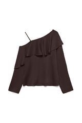 Vero Moda Top assimétrica de manga comprida Castanho