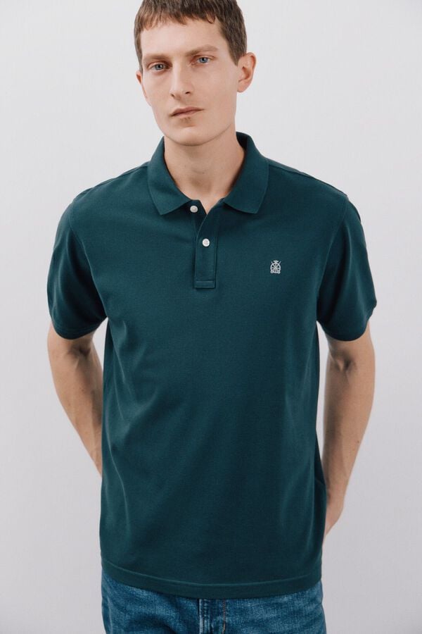 Cortefiel Basic piqué polo shirt Blue