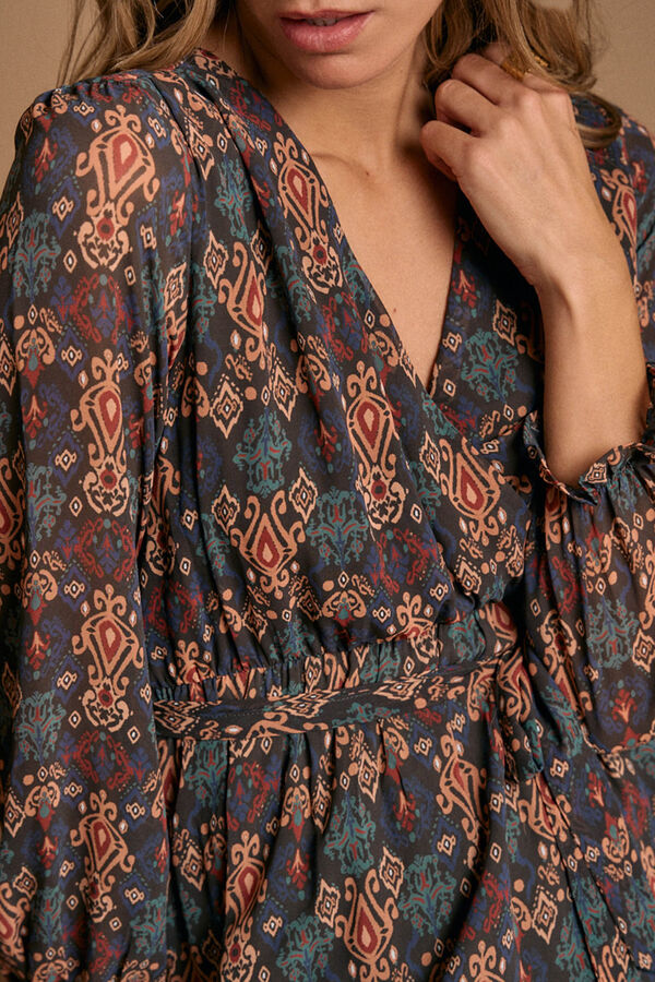 Polín Et Moi Vestido longo estampado esmeralda Verde