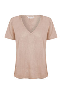 Cortefiel Lace detail t-shirt Nude