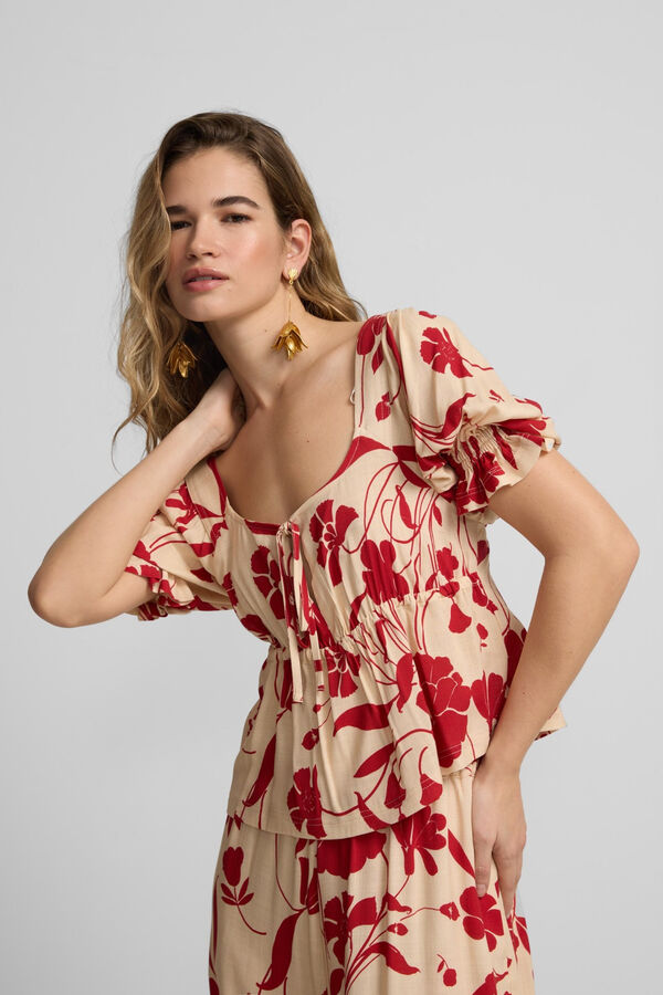 Silbon Blusa franzida  Vermelho