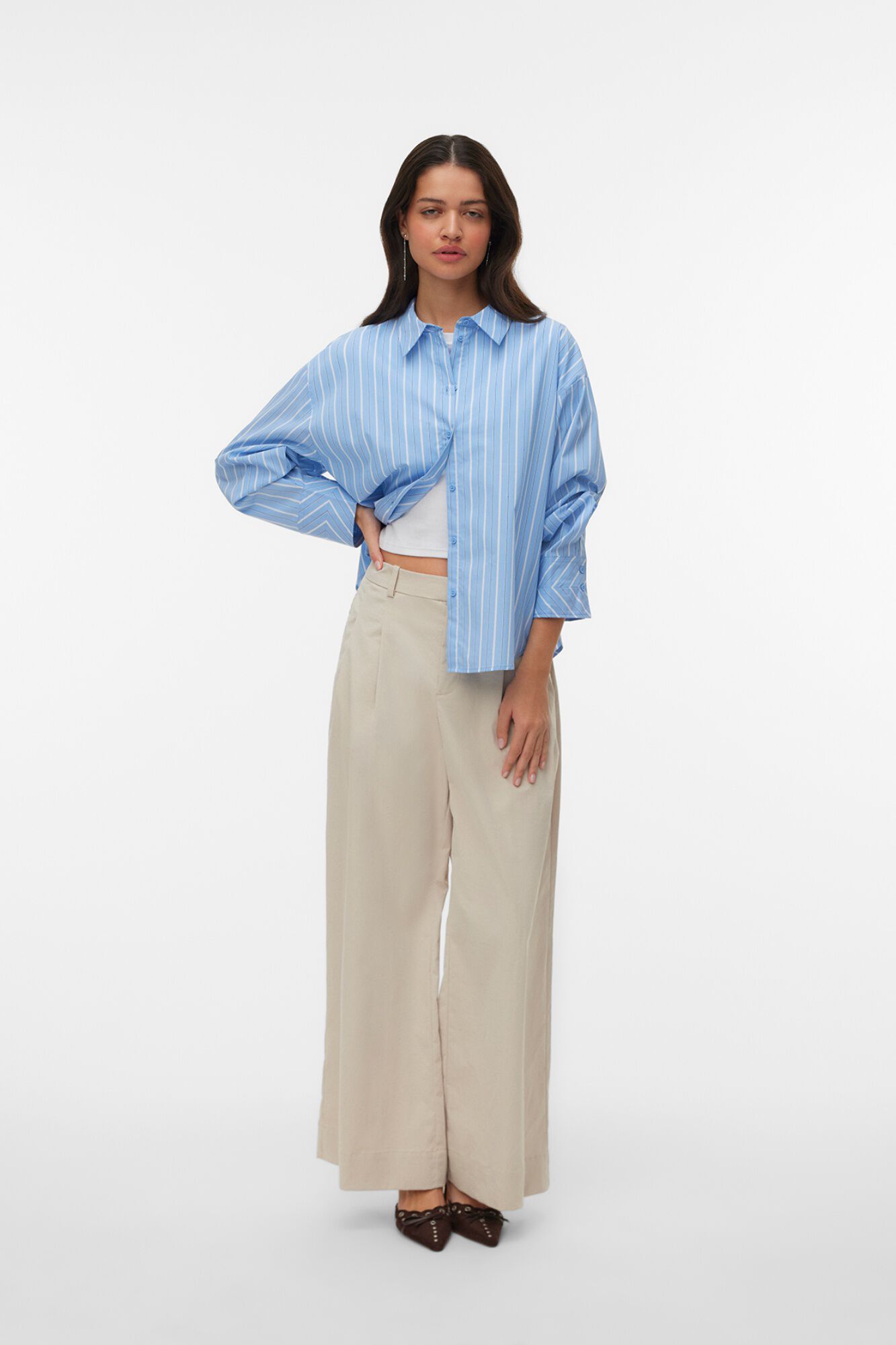 Vero Moda Camisa de riscas corte folgado