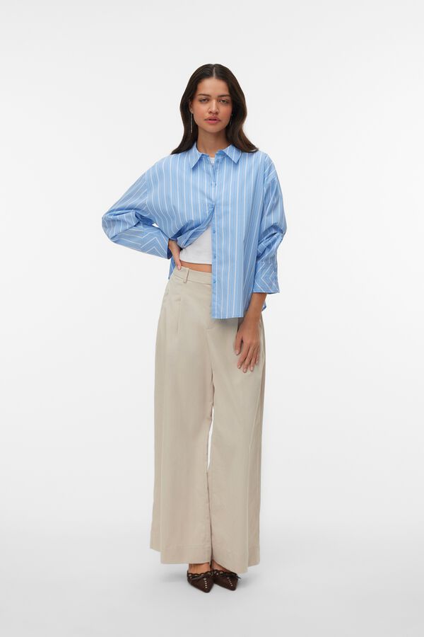Vero Moda Camisa de riscas corte folgado Azul