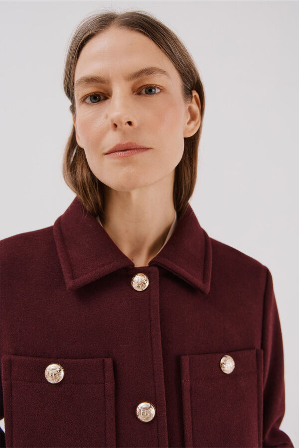Cortefiel Coat with golden buttons Maroon
