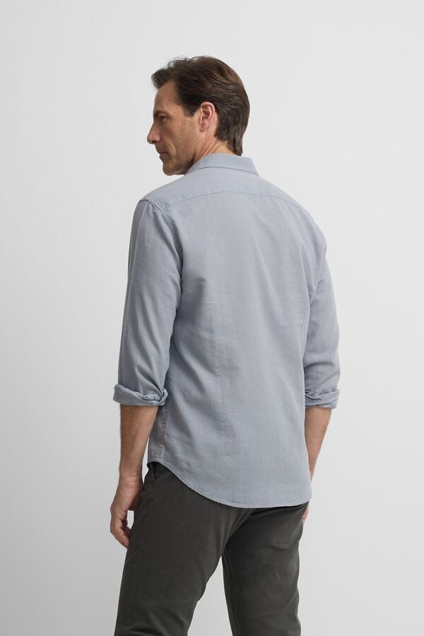 Silbon Camisa sport em linho Azul