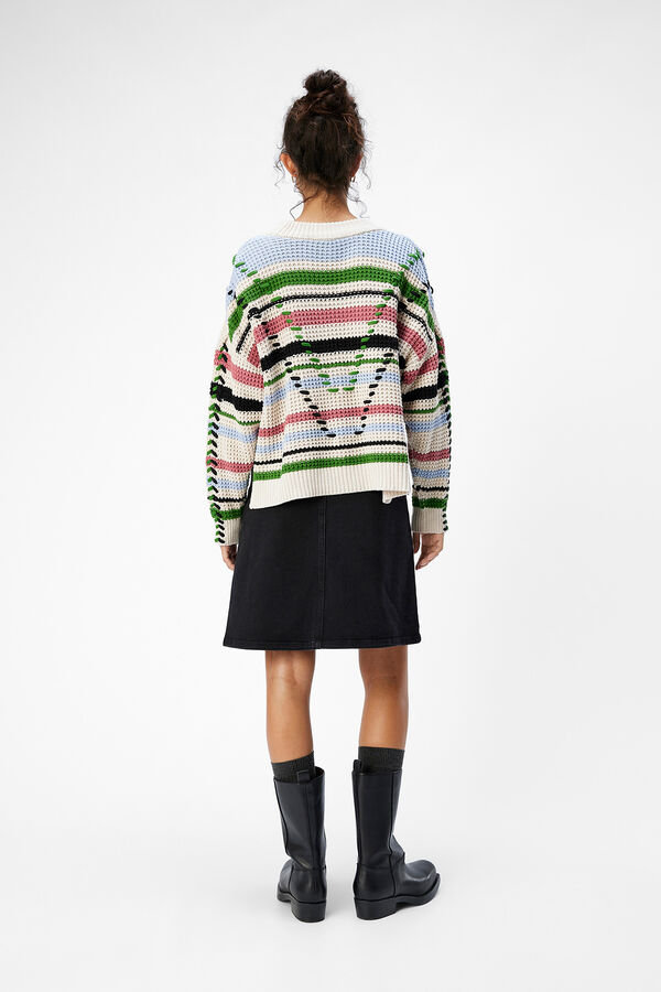 Cortefiel Multicoloured jumper  White