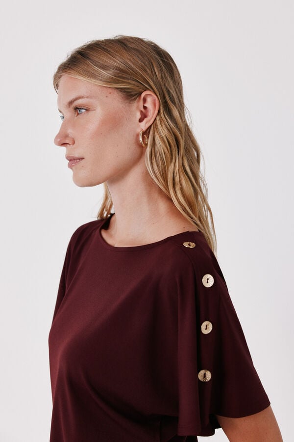 Cortefiel Fluid basic top Maroon
