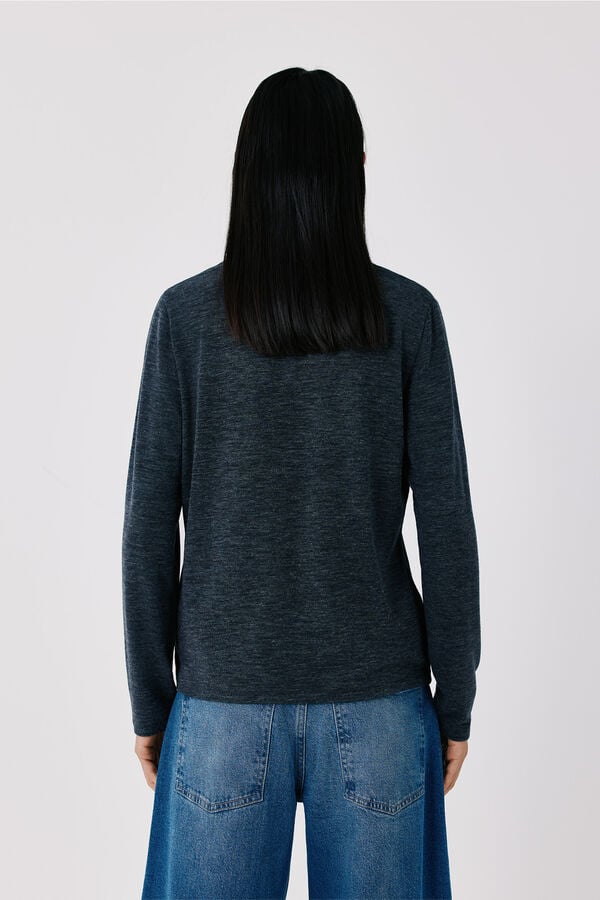 Cortefiel V-neck basic T-shirt Dark grey
