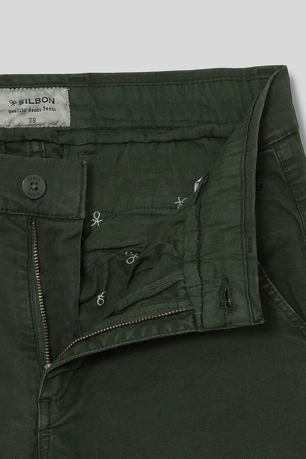 Silbon Pantal&oacute;n sport chino casual verde botella Verde oscuro