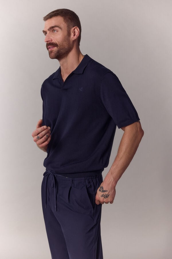 OOTO Camisola polo lisa de manga curta Azul