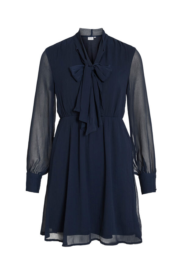 Vila Vestido curto de chiffon Azul