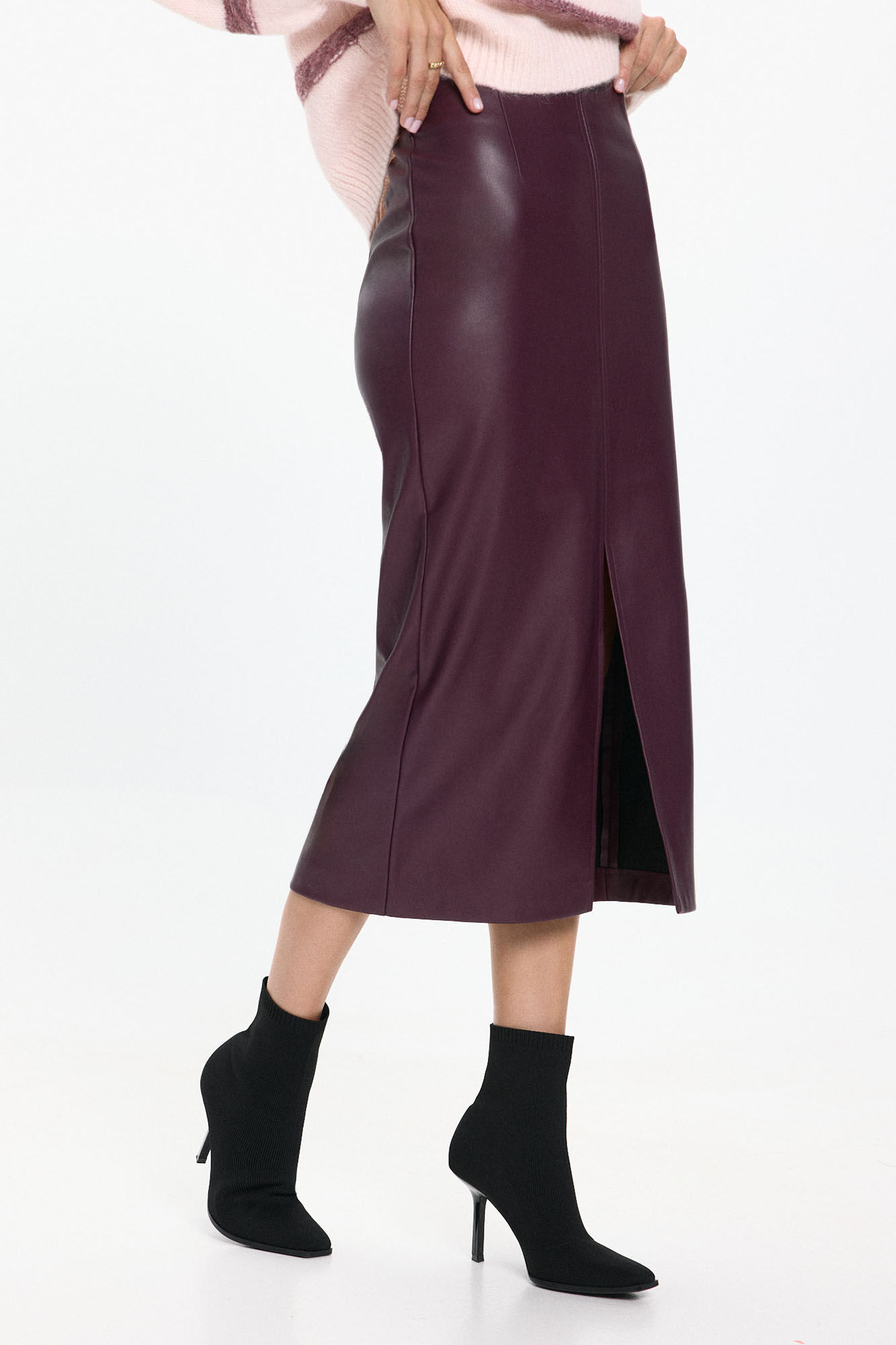 Vero Moda Saia longa de couro sint&eacute;tico