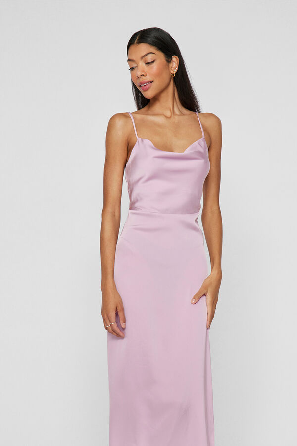 Vila Vestido midi acetinado Roxo