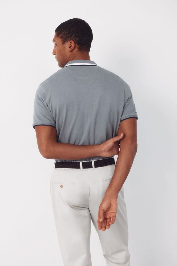 Cortefiel Polo estructura cuello fantas&iacute;a Gris