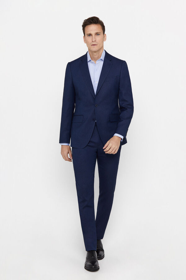 Cortefiel Birdseye weave suit blazer series XXI Blue