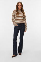 Vero Moda Camisola de riscas onduladas Castanho