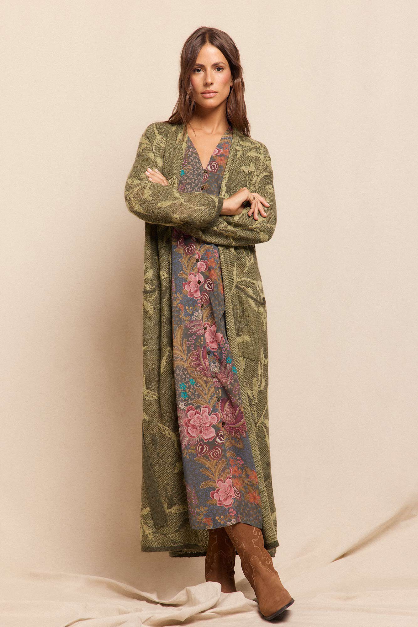 Slowlove Casaco comprido jacquard