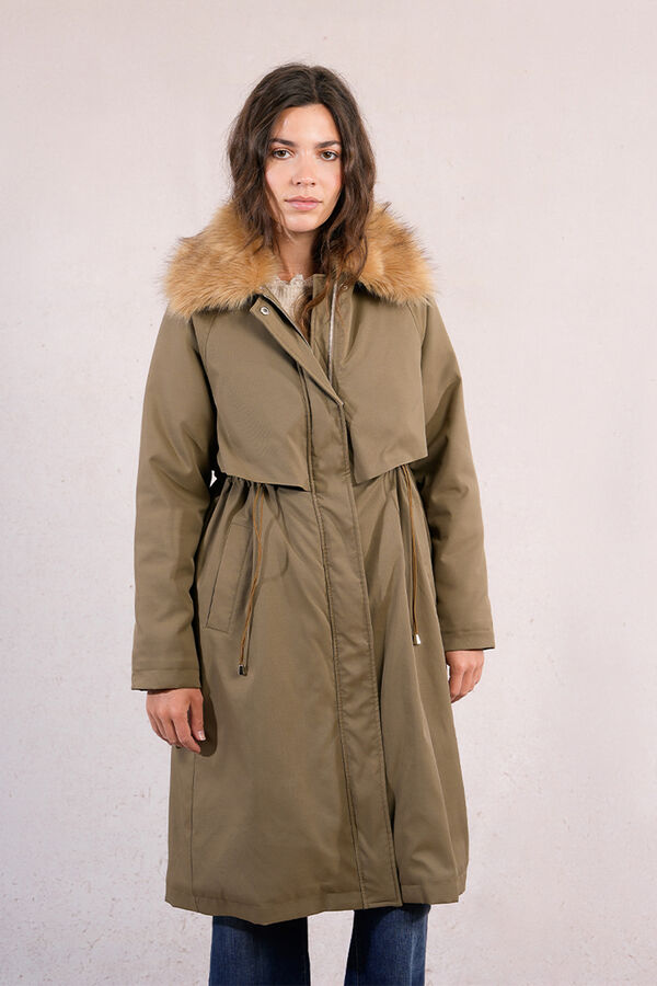 Molly Bracken Parka longa com gola de pele Verde