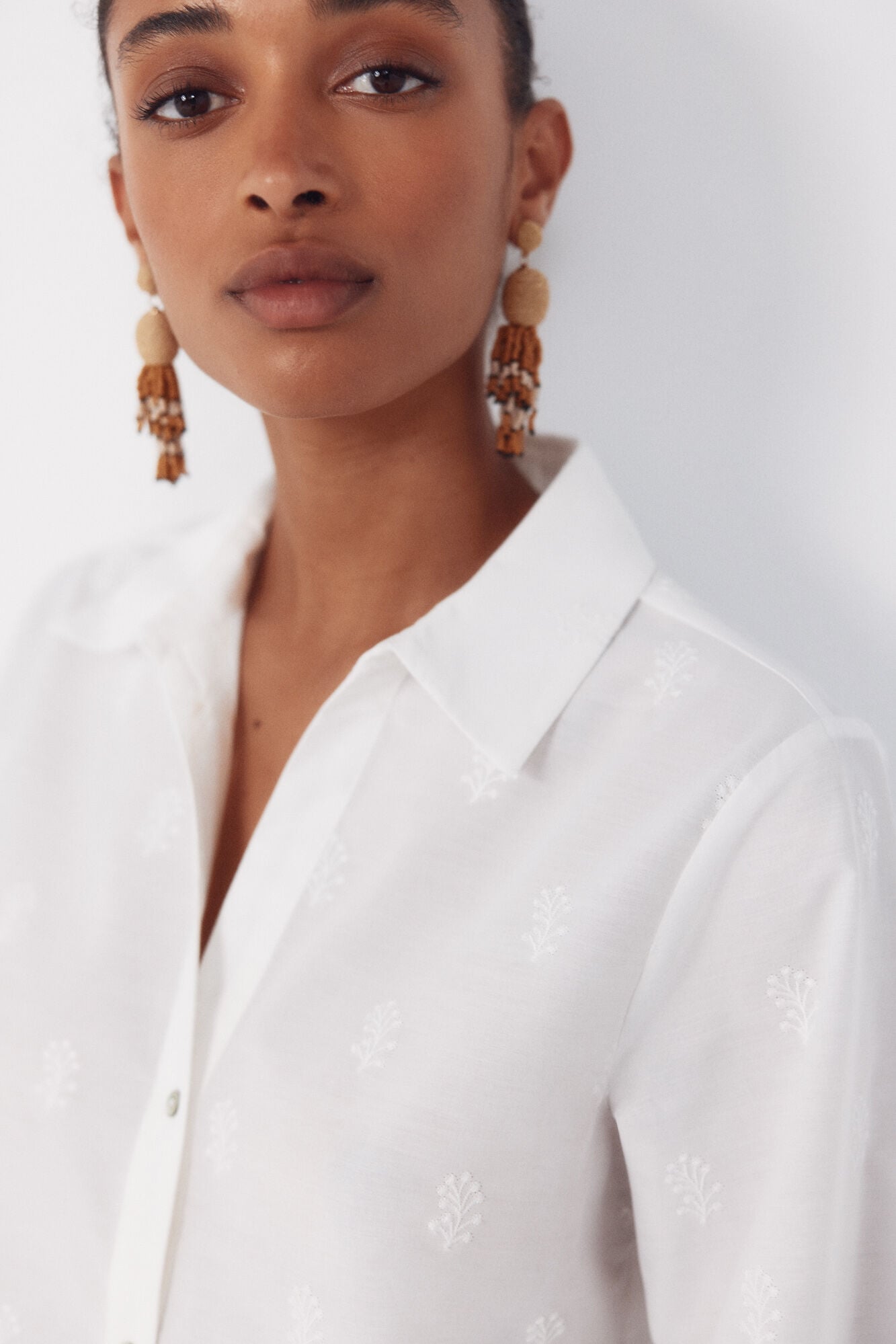 Cortefiel Raffia earrings and tassels