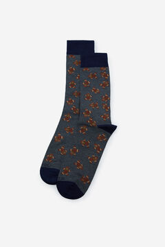 Cortefiel Christmas motif socks Gray