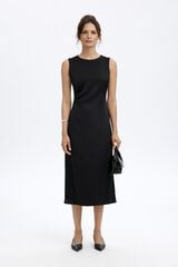 Selected Vestido midi sem mangas Preto