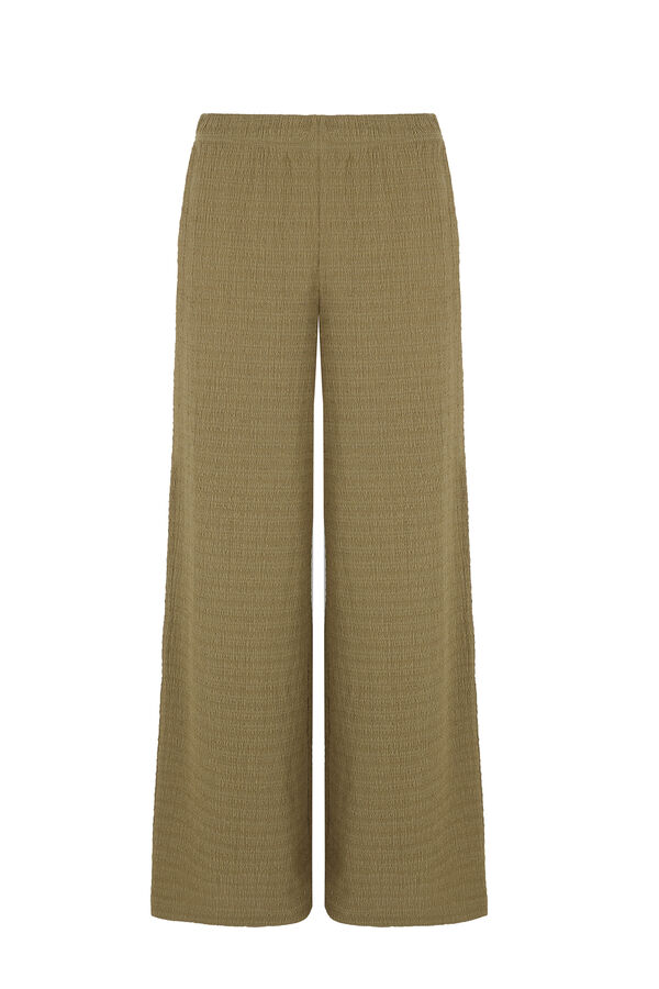 Cortefiel Wide knit trousers Green