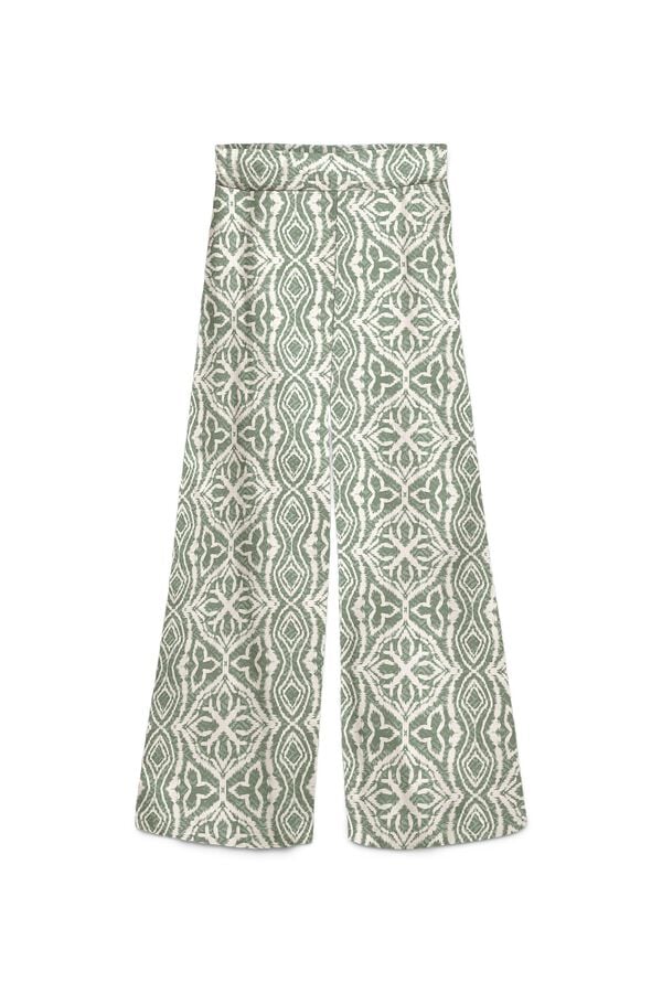Vero Moda Cal&ccedil;a fluida com cintura el&aacute;stica Verde