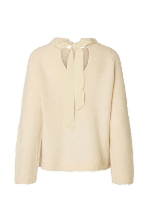 Selected Camisola de laçada de alpaca Tostado