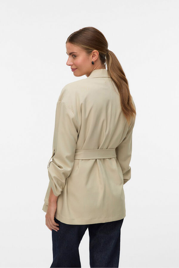 Vero Moda Casaco fino gola de aba Castanho