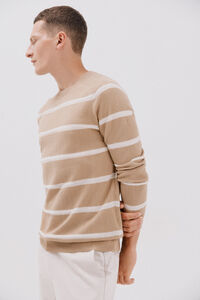 Cortefiel Fine jersey-knit striped round neck sweater 