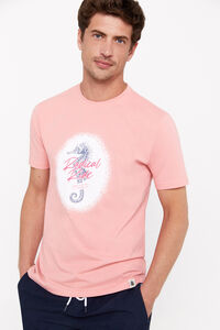Cortefiel Graphic T-shirt Pink