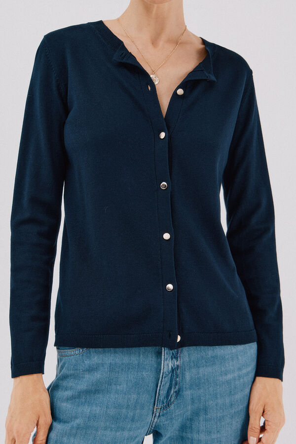 Cortefiel Short-sleeved jumper Navy