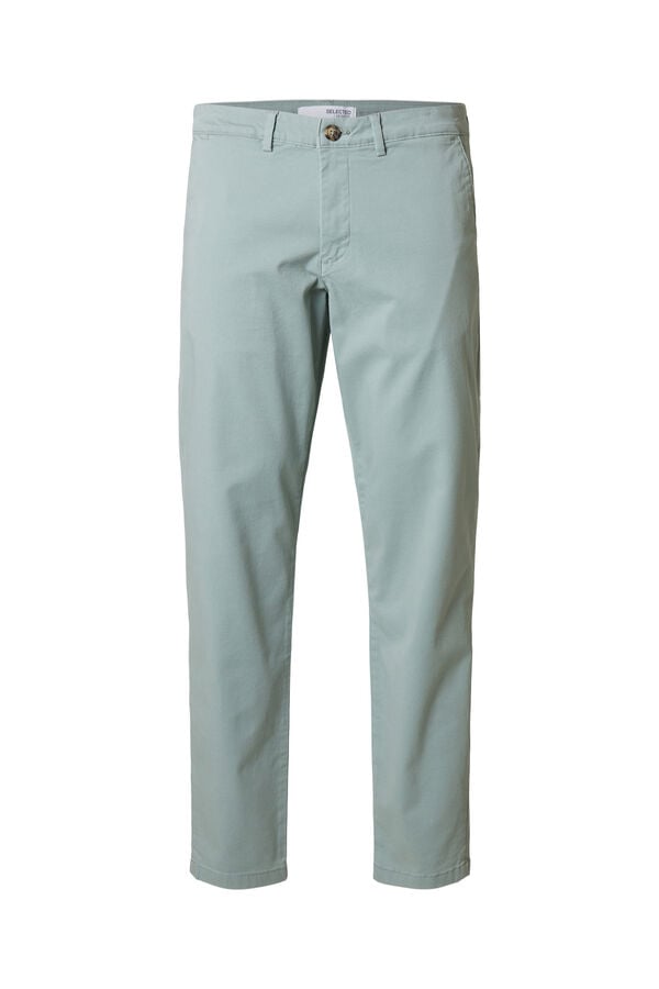 Selected Men's slim fit chinos Green