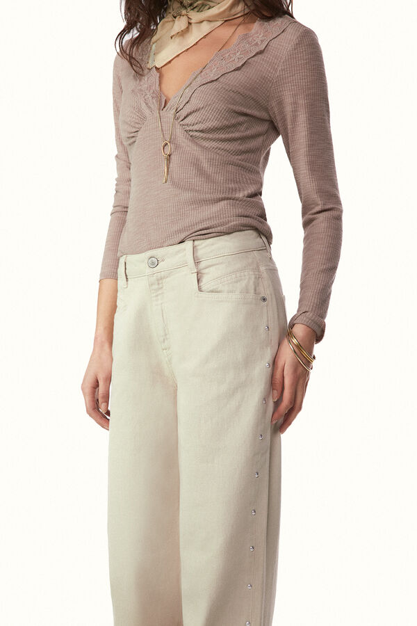 Slowlove Jeans tachas Ecru