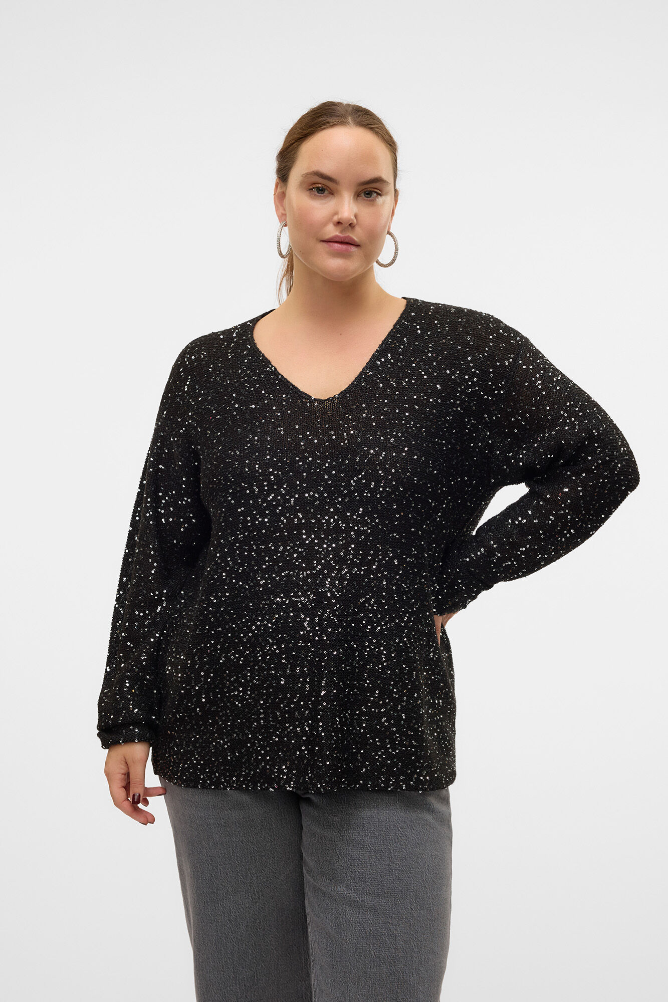 Plus size sequin sweater clearance