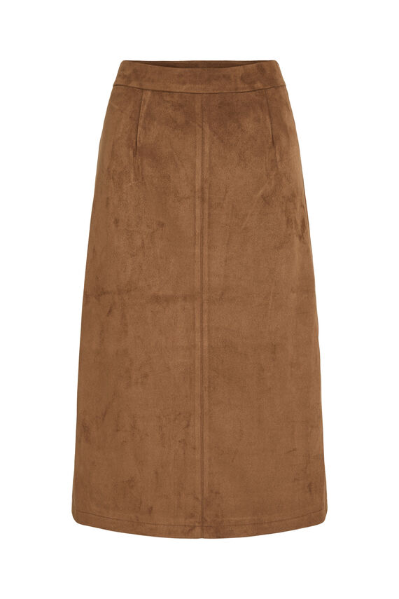 Falda midi efecto ante
