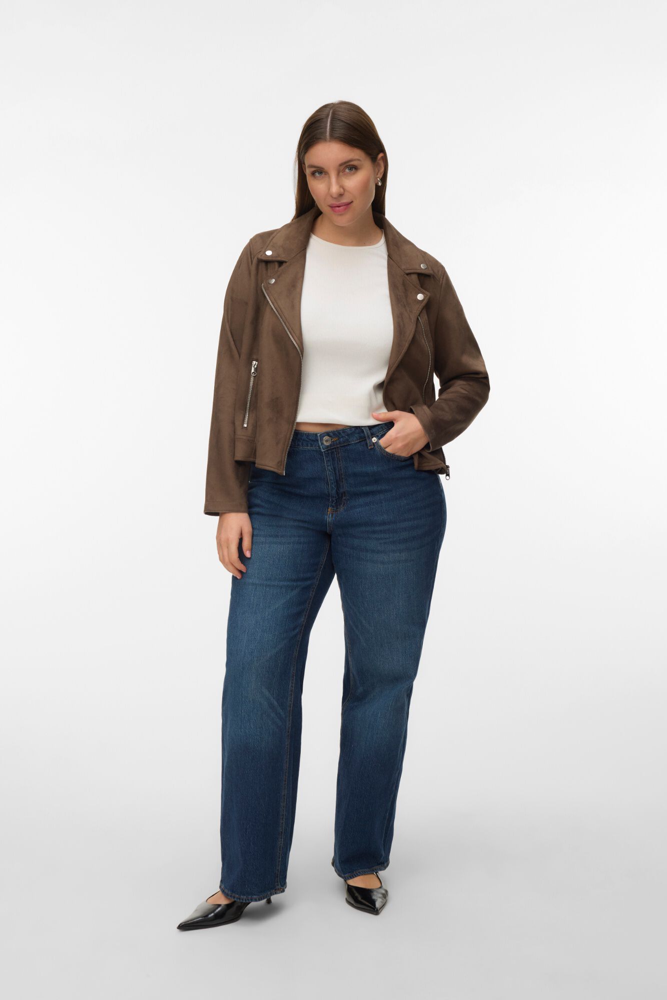 Vero Moda Curve Blus&atilde;o efeito pele tamanho grande