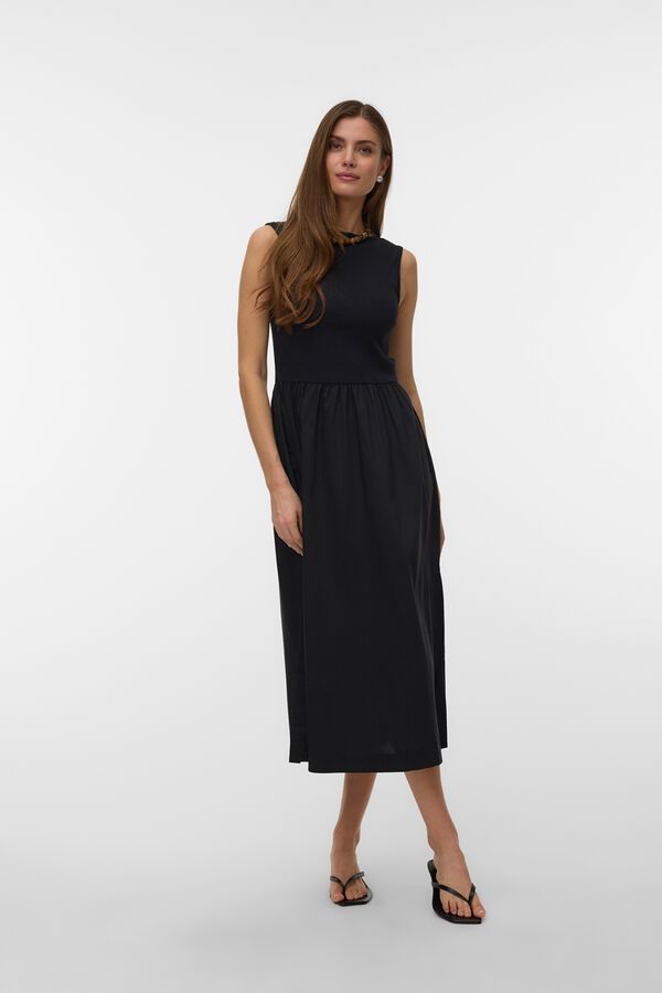 Vero Moda Vestido midi sem mangas Preto