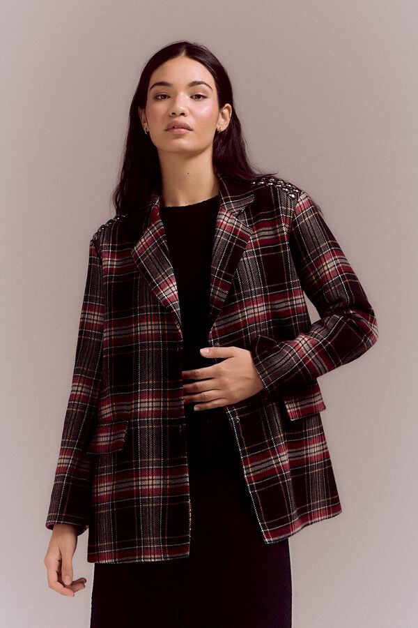 Cortefiel Checked blazer with studs Multicolour