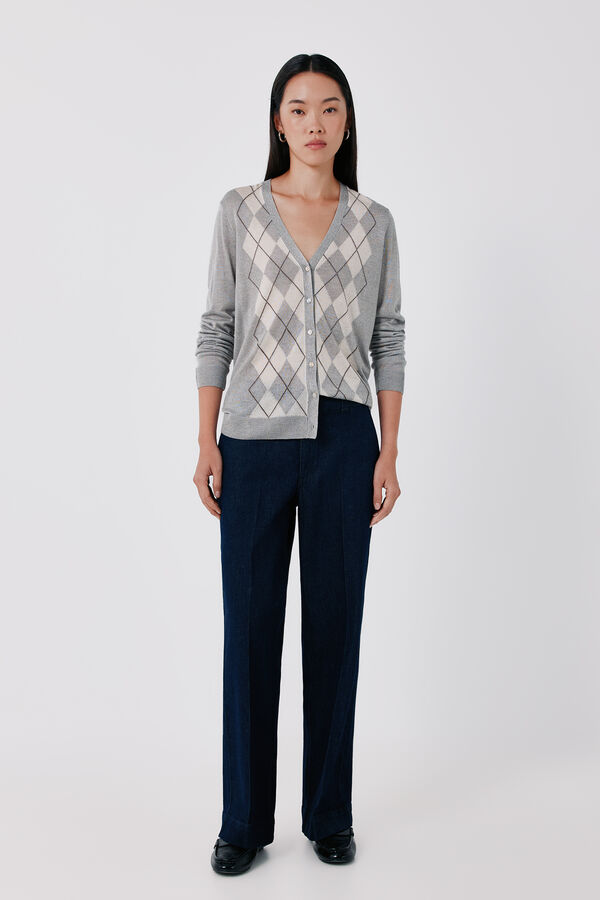 Cortefiel V-neck jacket Grey